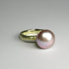 Pink Baroque Pearl & 14K Green Gold Ring