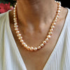Wabi Sabi Peach Pearl Necklace - Small Pearls