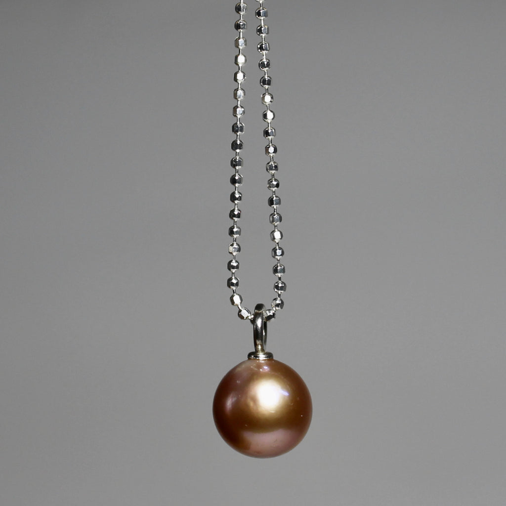 Bronze Sphere Pearl Pendant