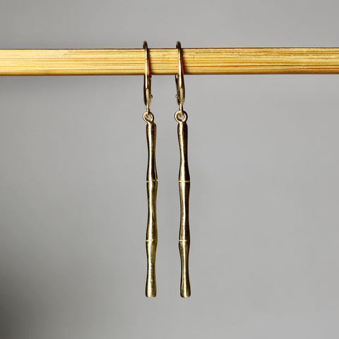 Bamboo Gold Stem Earrings