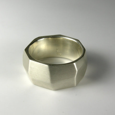 Sterling Silver Facet Ring