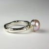 Bamboo Pearl Ring in Sterling Silver