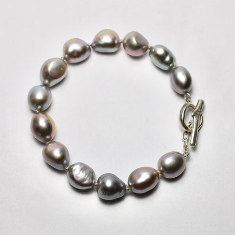 Wabi Sabi Grey Taupe Pearl Bracelet