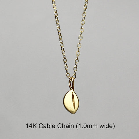 14K Gold Petite Pendant - Leaf