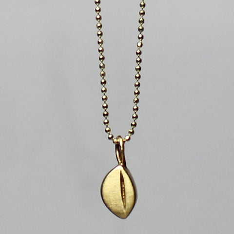 14K Gold Petite Pendant - Leaf