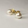 Wabi Sabi 14K White Baroque Pearl Stud Earrings Medium